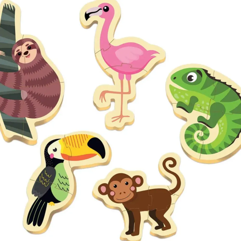 Baby Puzzles Animales Tropicales Set De 5 Puzzles Progresivos^Educa Borras New