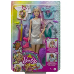 Pelo Fantasia Muneca Para Peinar Con Accesorios De Moda Y Diademas Con Mechas De Unicornio Y^Barbie