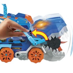 City Camion Trailer Camion Que Se Transforma En Tiranosaurio Rex Pisoteador Con Pista De^Hot Wheels