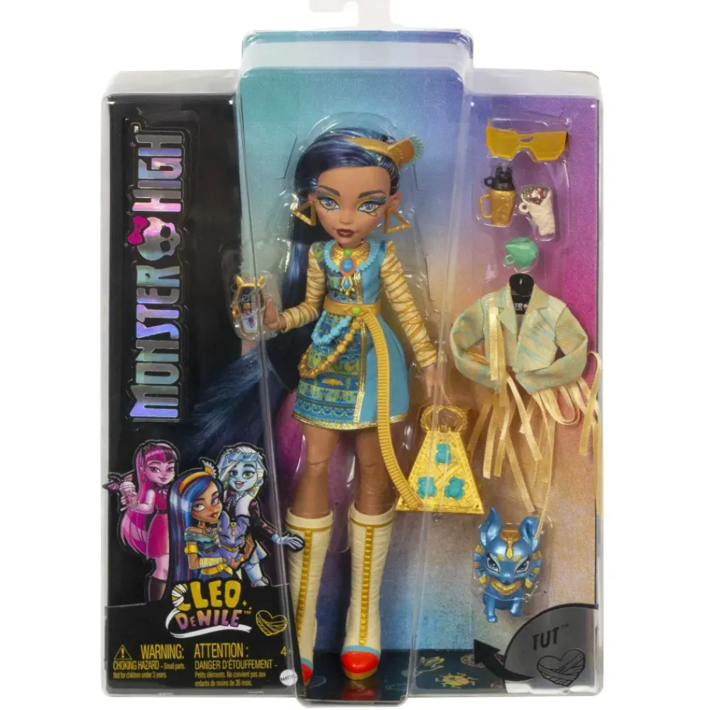 Cleo De Nile Muneca Articulada Con Mascota Y Accesorios De Moda^Monster High