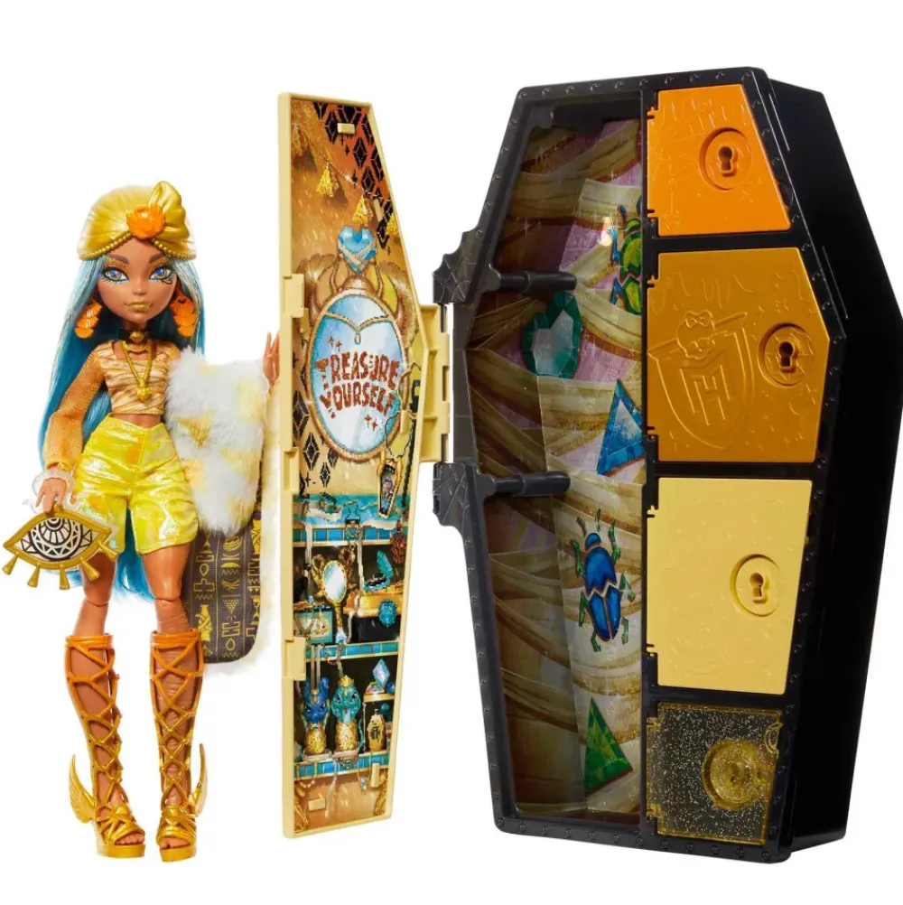 Skulltimate Secrets Serie 2 Cleo De Nile Muneca Con Armario Iridiscente Y Accesorios So^Monster High