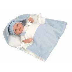 Muneco Elegance De 35 Cm Babyto Azul Con Manta^Muñecas Arias Online