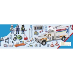 City Action Ambulancia Con Rescatistas Y Heridos 70936^Playmobil Outlet