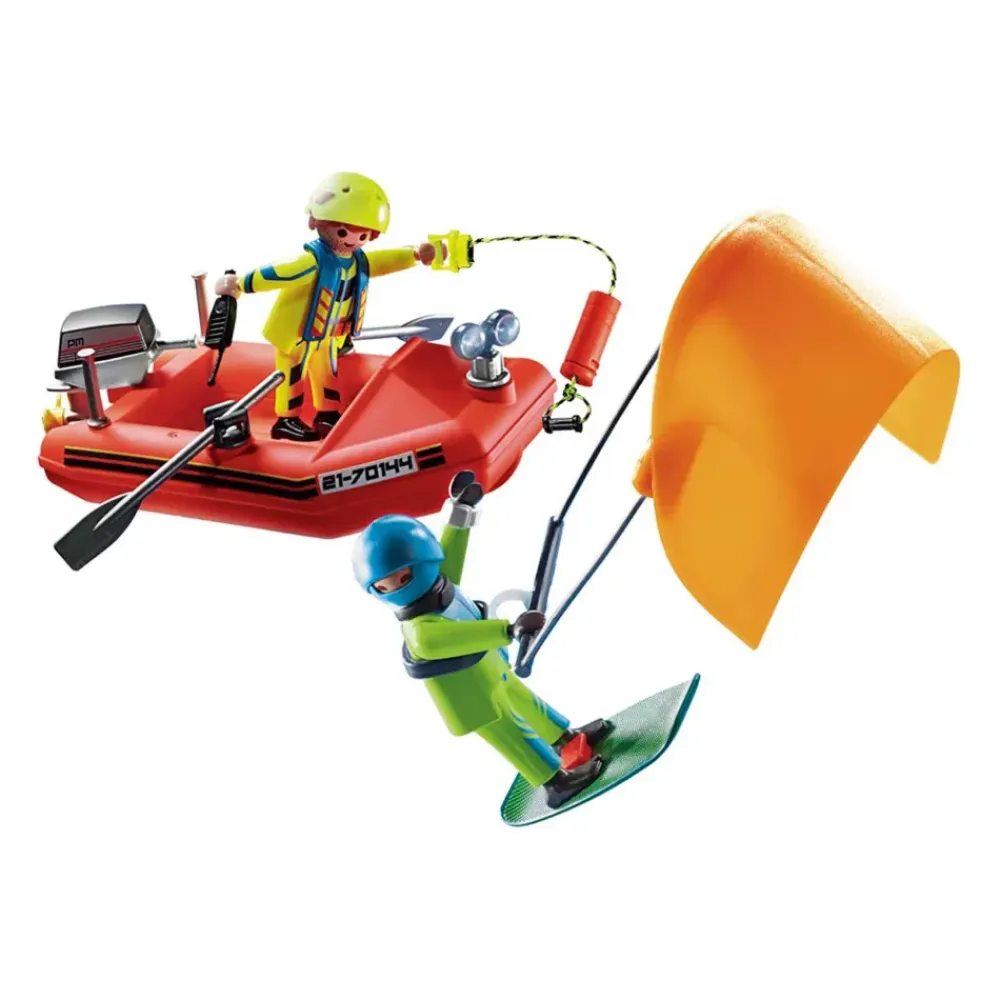 City Action Rescate Maritimo Rescate De Kitesurfer Con Bote 70144^Playmobil Clearance