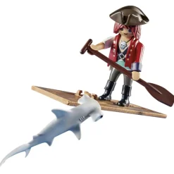 Pirata Con Balsa Y Tiburon Martillo^Playmobil New