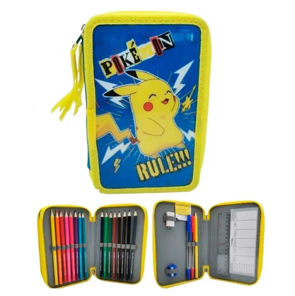 Plumier 3 Pisos Con Material Escolar^Pokemon Sale