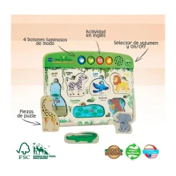 Puzzle De Madera, Animales De La Selva^VTech Best