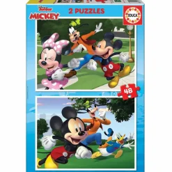 Puzzle Infantil Madera 2X48 Piezas Mickey Y Amigos^Educa Borras Hot