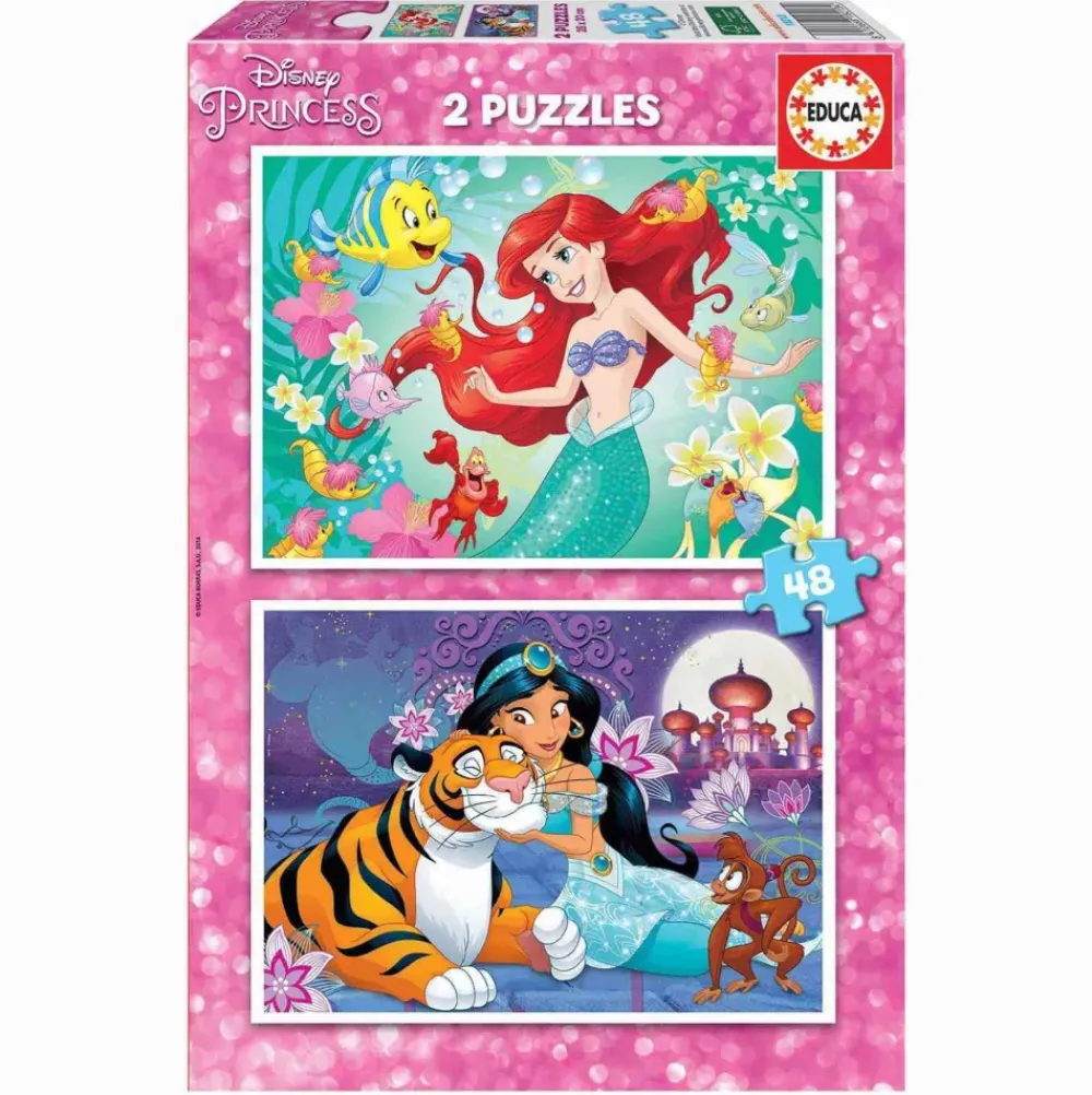 Puzzle 2X48 Piezas Princesas Ariel Y Yasmin^Educa Borras New