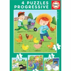 Puzzles Progresivos Animales De La Granja^Educa Borras New