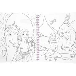 Libro De Colorear Con Lentejuelas Dragon Love^TopModel New