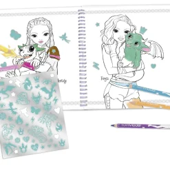 Libro De Colorear Con Lentejuelas Dragon Love^TopModel New